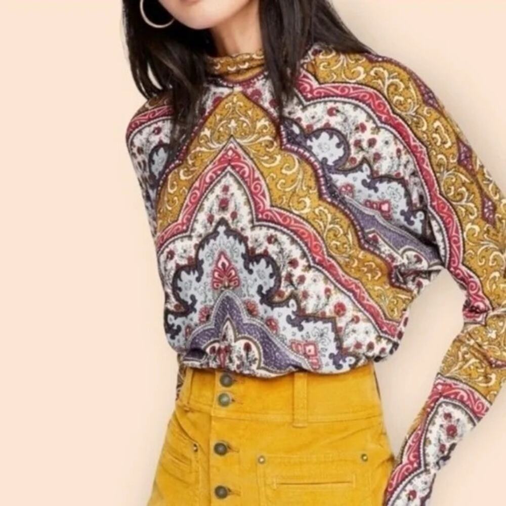 Free People Multicolor Paisley Blouse